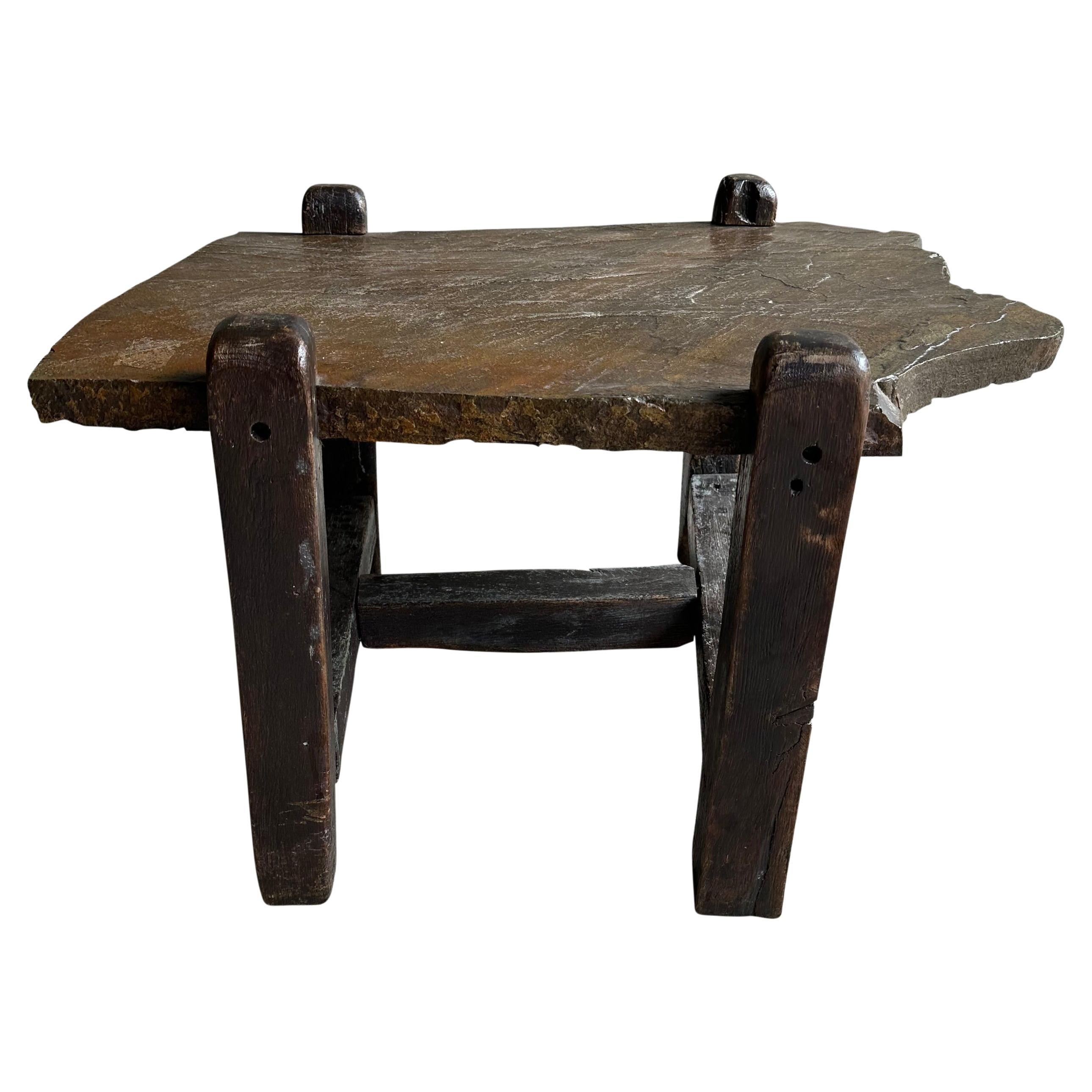 Brutalist Rustic Stone Table, France, 1940s For Sale