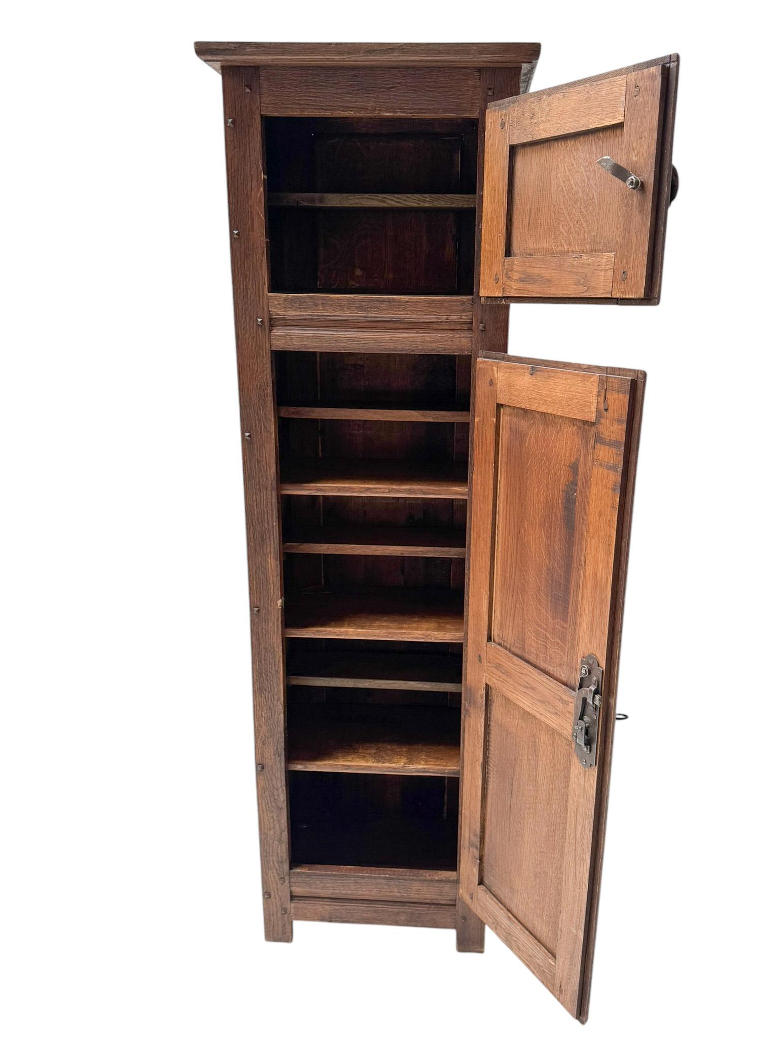 Iron Brutalist Rustic Wabi Sabi Cupboard, 1970s For Sale