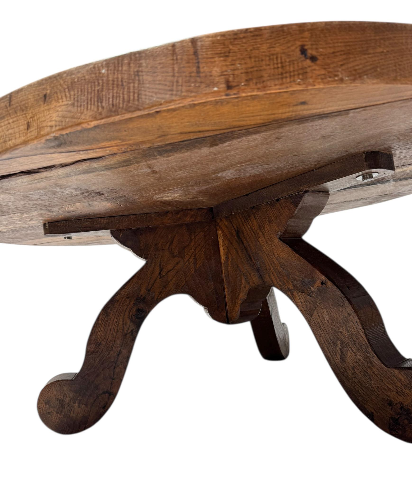 Brutalist Rustic Wabi Sabi Round Coffee Table, 1970s For Sale 6