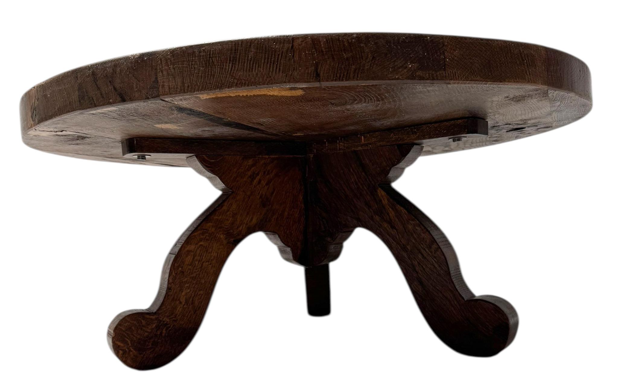Brutalist Rustic Wabi Sabi Round Coffee Table, 1970s For Sale 7