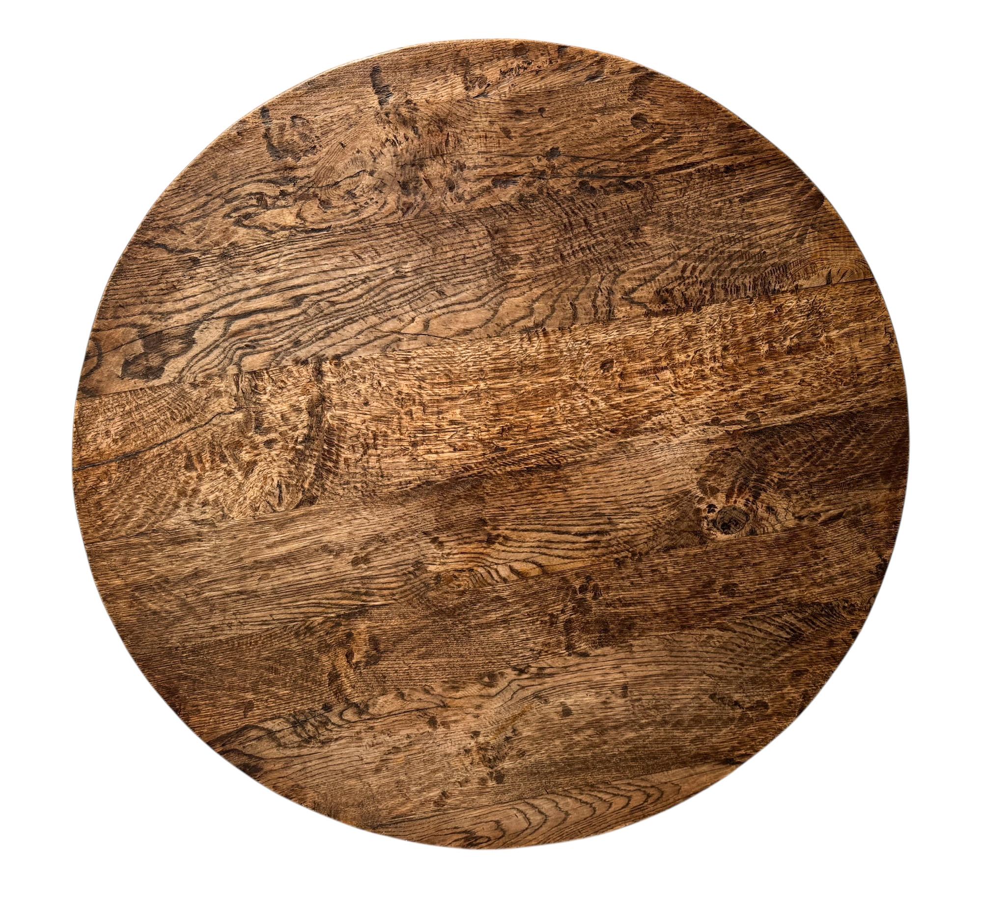 Brutalist Rustic Wabi Sabi Round Coffee Table, 1970s In Good Condition In Amsterdam, NL