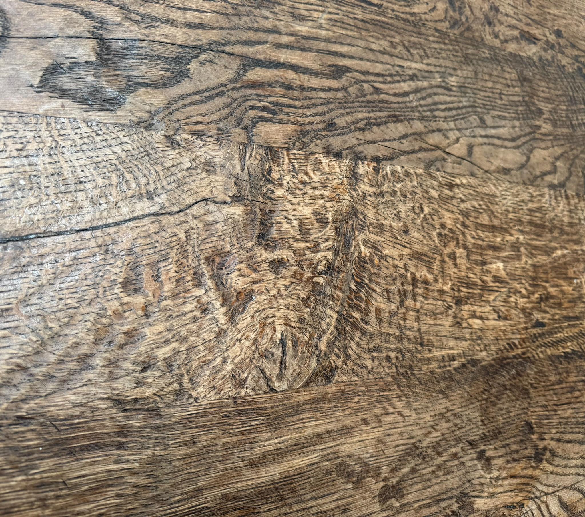 Brutalist Rustic Wabi Sabi Round Coffee Table, 1970s 2