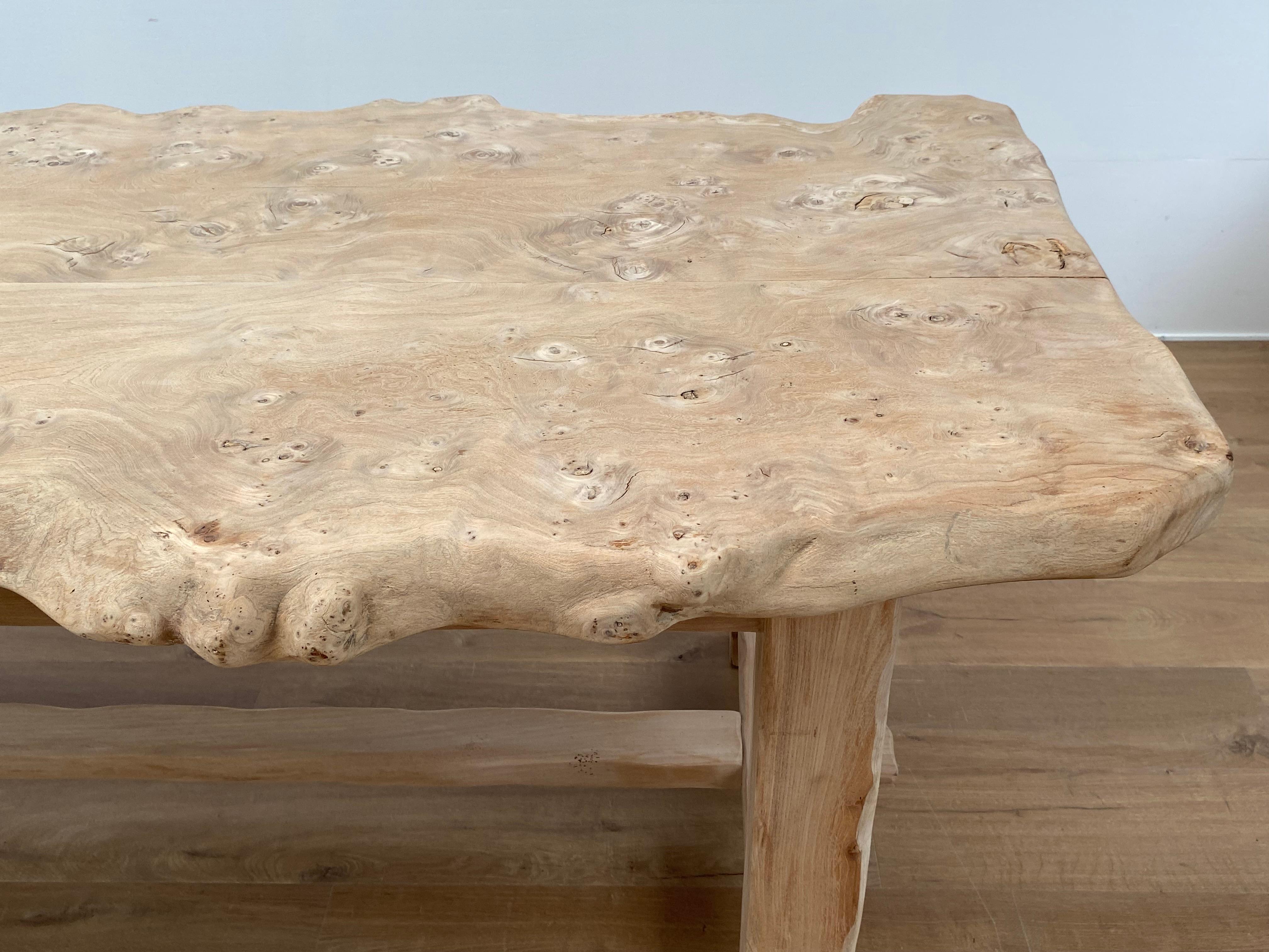 Brutalist, Rustic Wooden Table For Sale 5