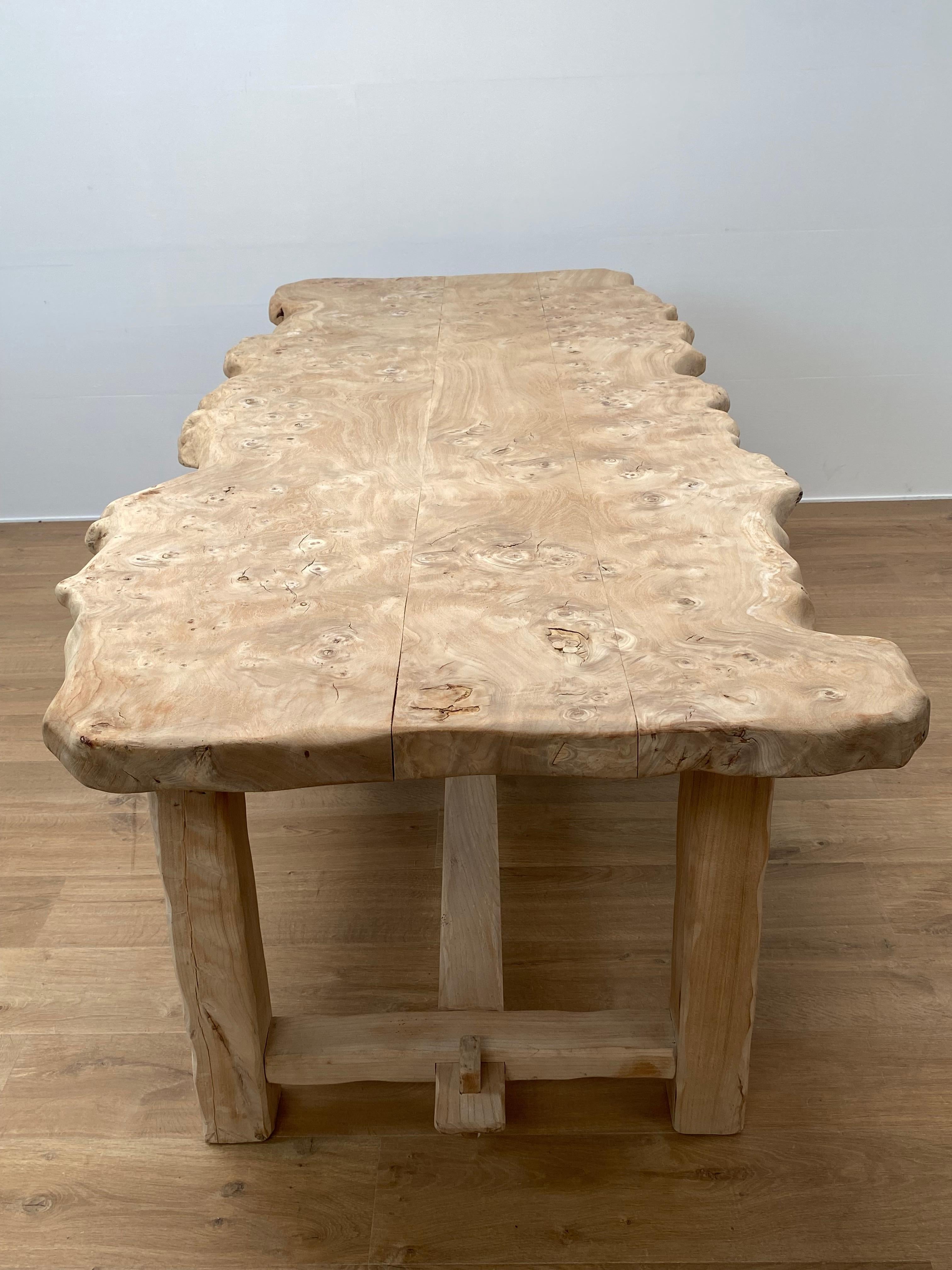 Brutalist, Rustic Wooden Table For Sale 7