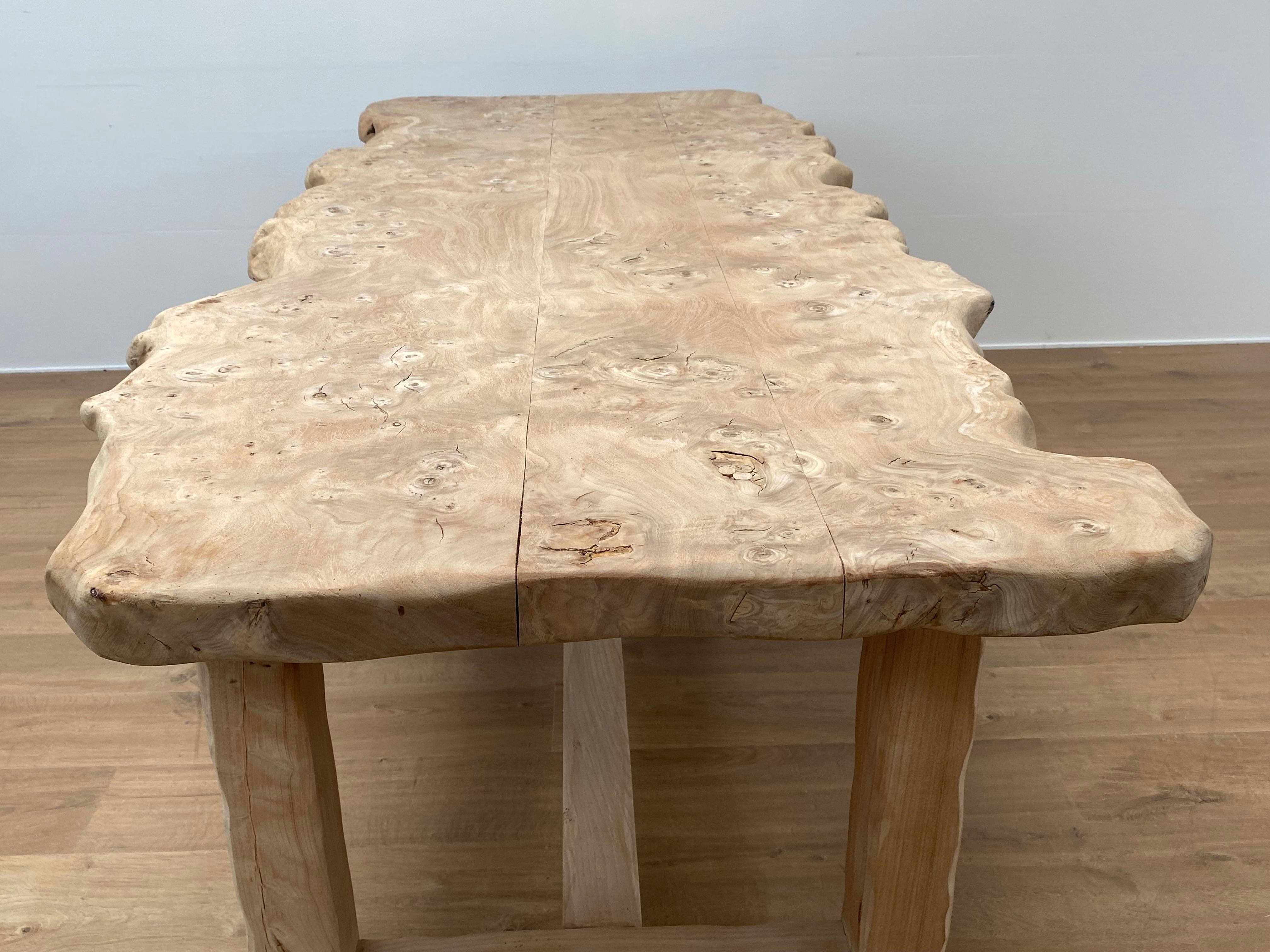 Brutalist, Rustic Wooden Table For Sale 8