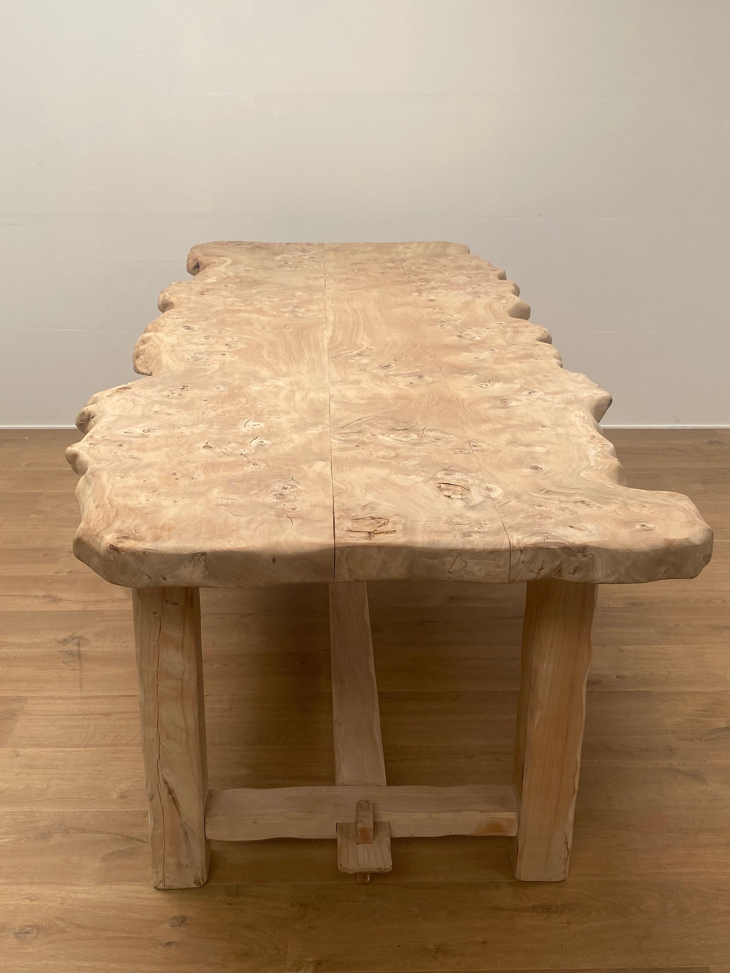 Brutalist, Rustic Wooden Table For Sale 10