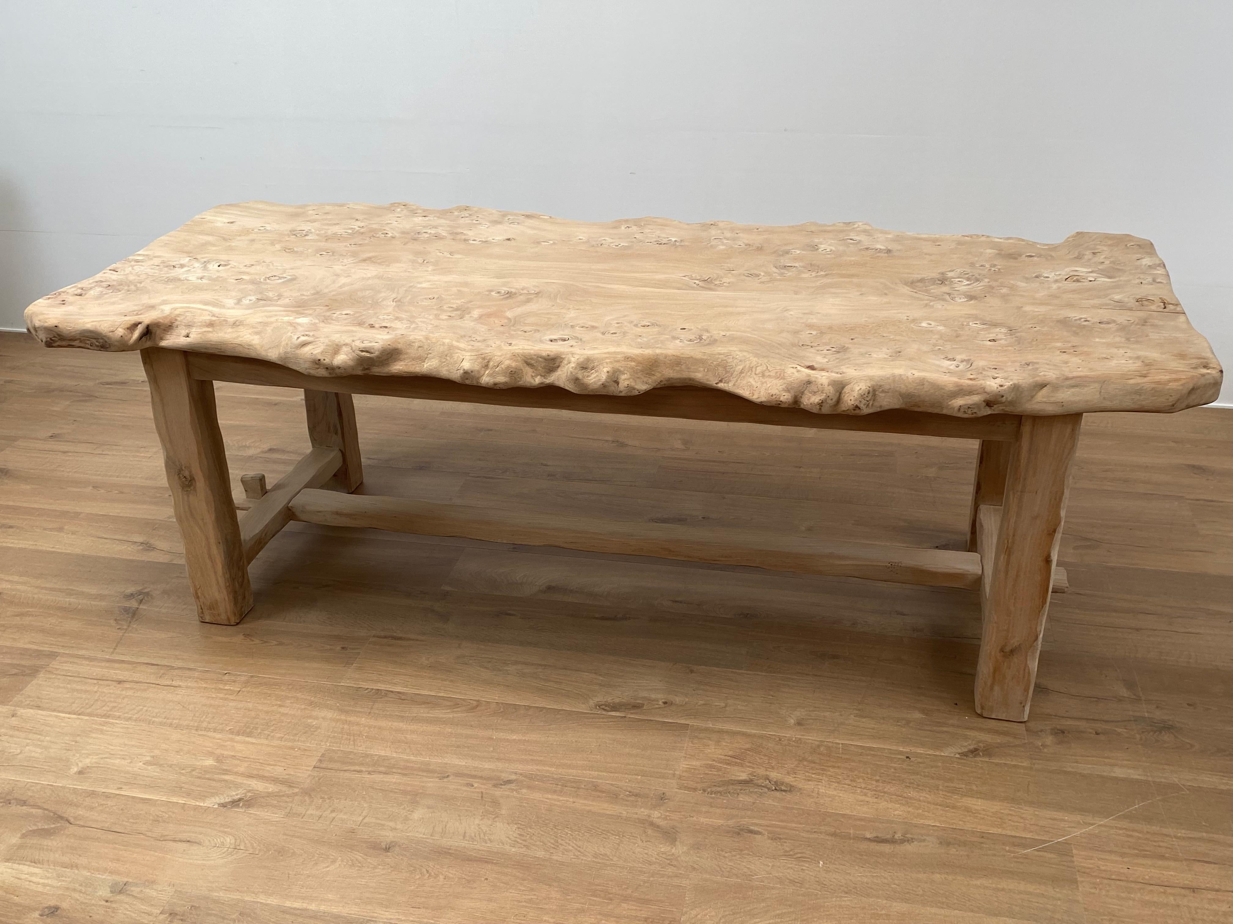 Brutalist, Rustic Wooden Table For Sale 1