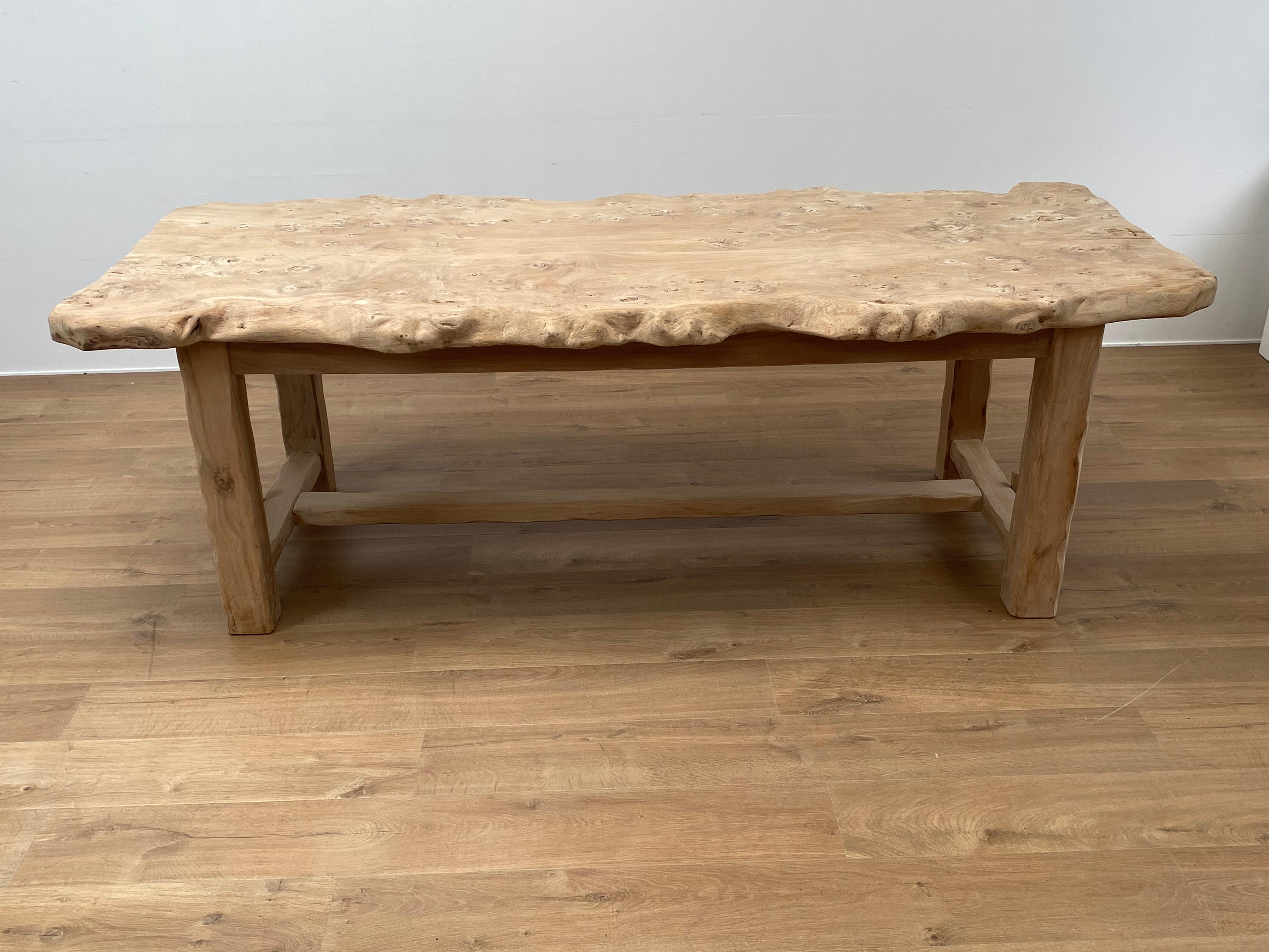 Brutalist, Rustic Wooden Table For Sale 2