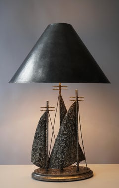 Brutalist Sailboat Ship Lamp