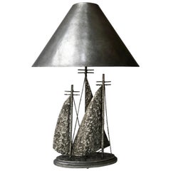 Brutalist Sailboat Ship Lamp