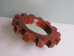 Brutalistischer skandinavischer Teakholz-Wandspiegel, 1960-1970