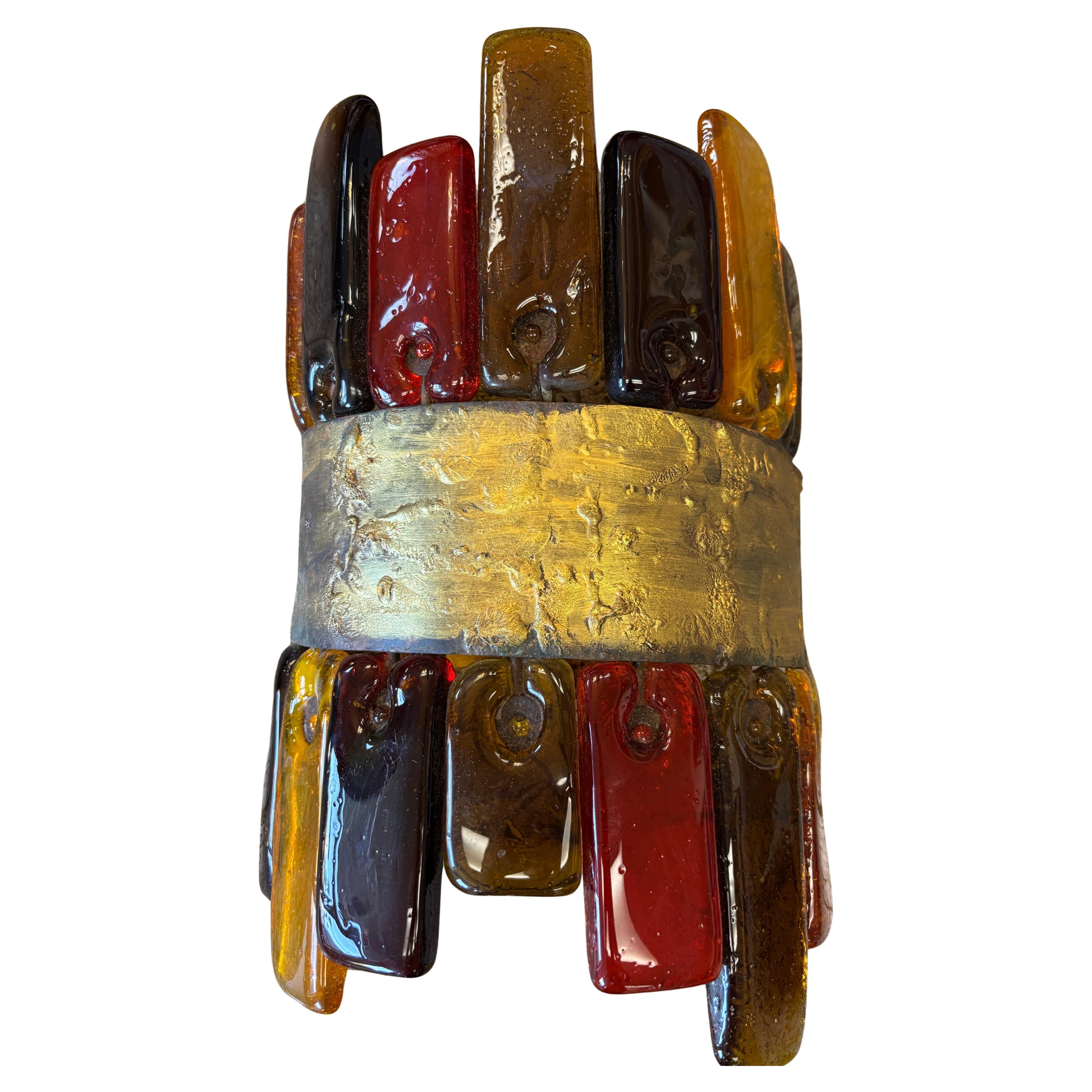 Brutalist Sconce by Felipe Delfinger (Derflingher) for Feders, Mexico, 1960s For Sale