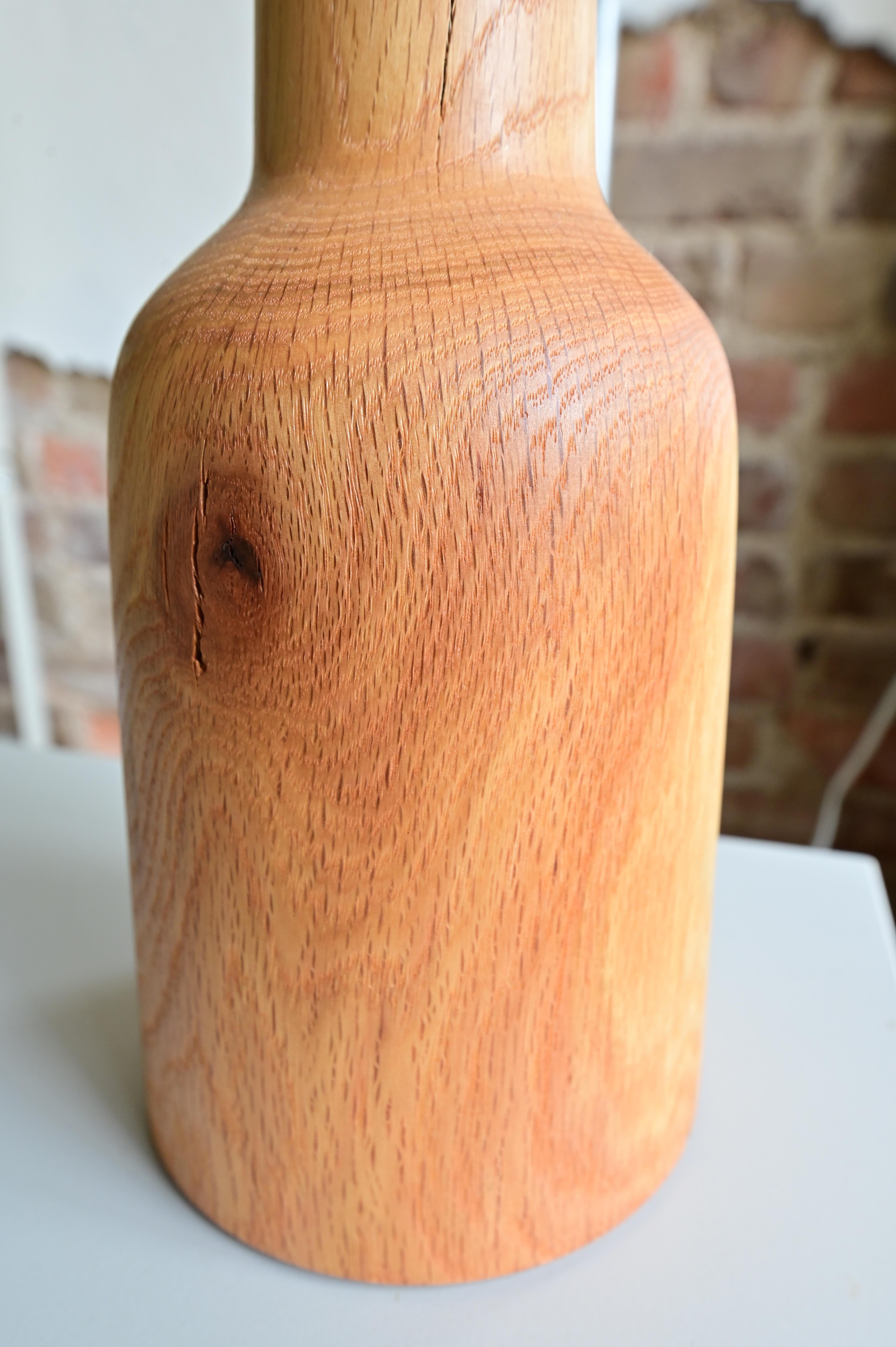 Contemporary Brutalist Sculpted Wooden Floor Vase For Sale