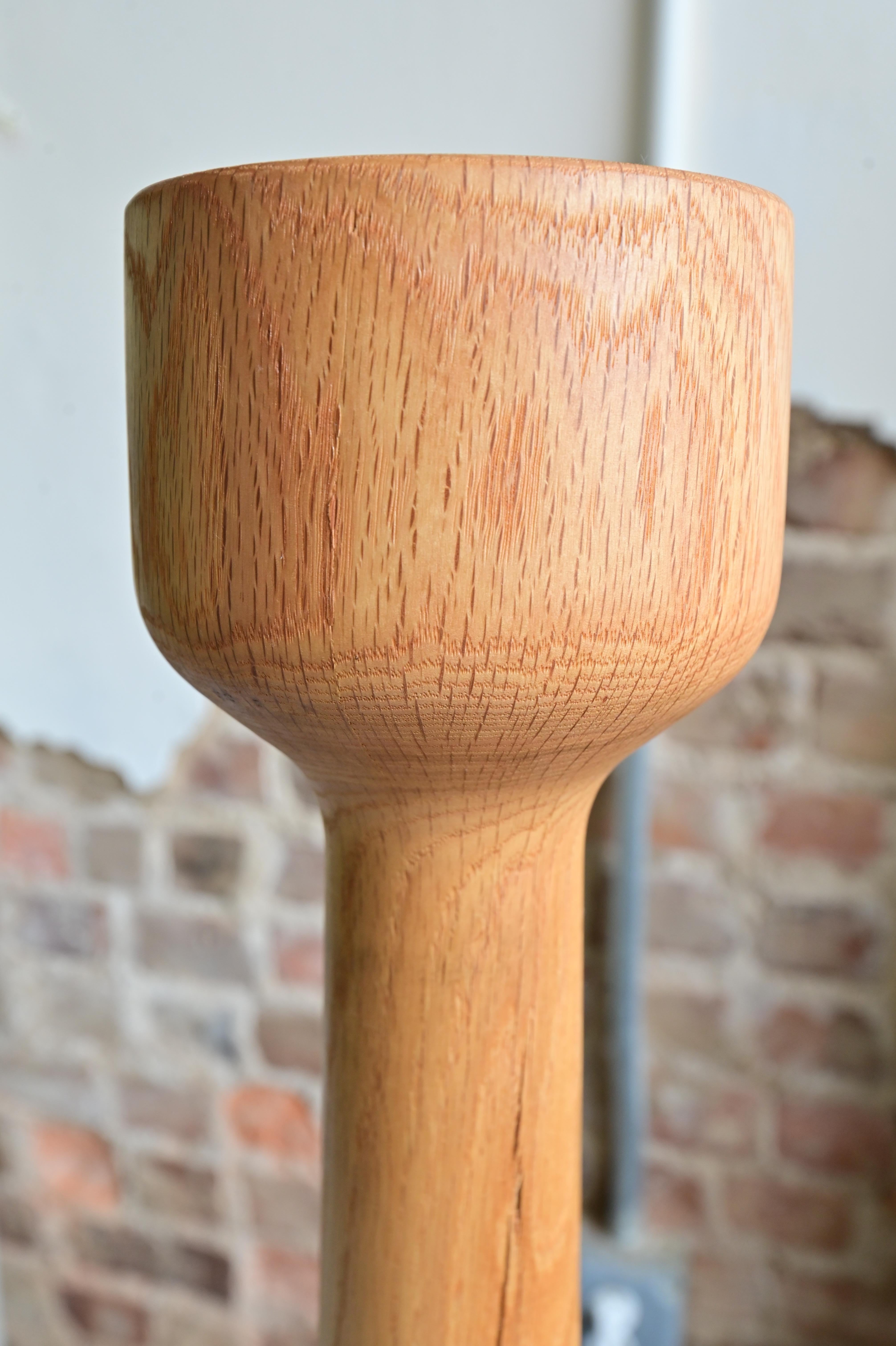 Brutalist Sculpted Wooden Floor Vase For Sale 1