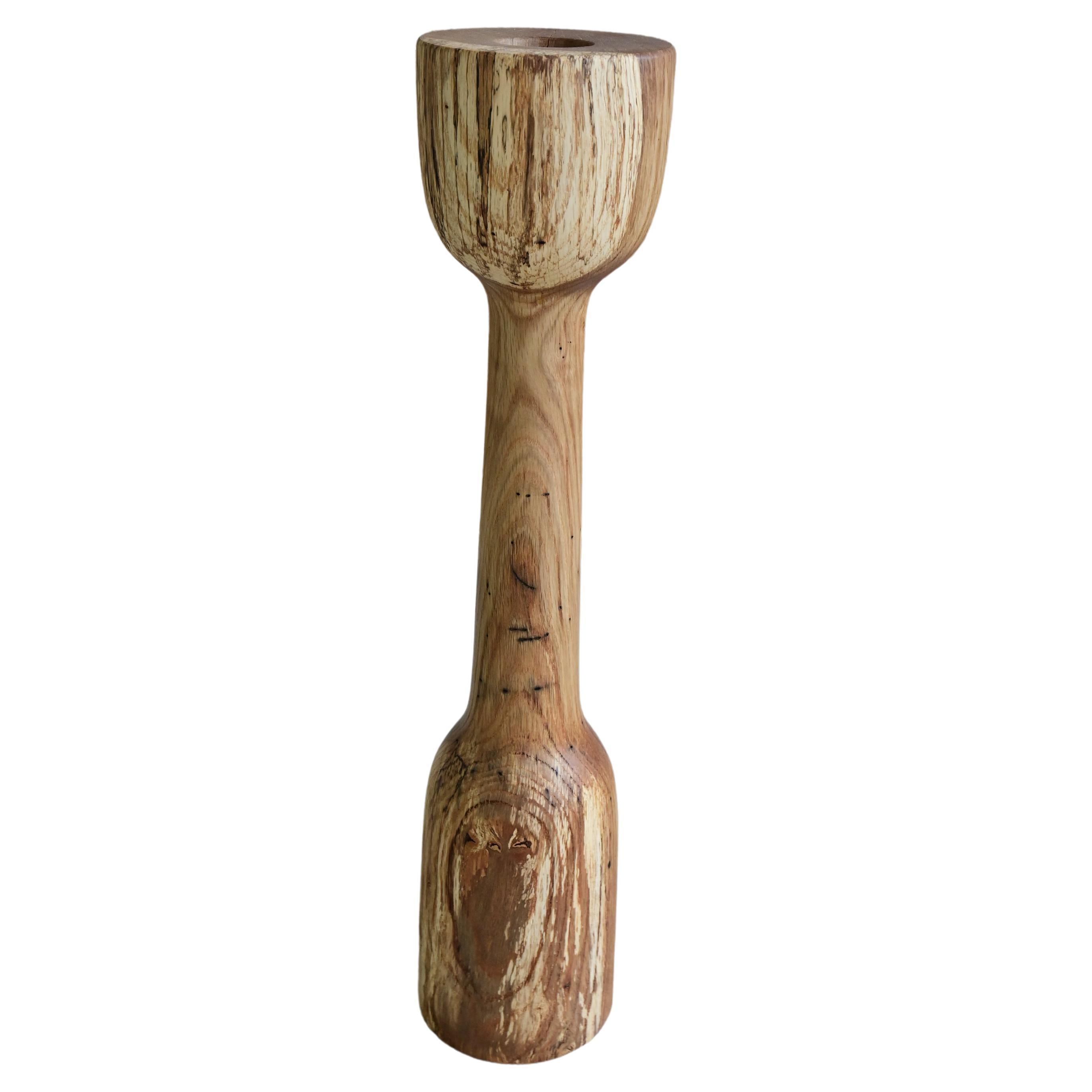 Skulpturale Bodenvase aus Holz, brutalistischer Stil