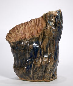 Brutalist Sculptural Ceramic Vase, American Studio Pottery