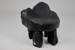 Brutalist Sculptural Chair, Solid Burnt Oak Wood,  Unique 1/1, Jownik