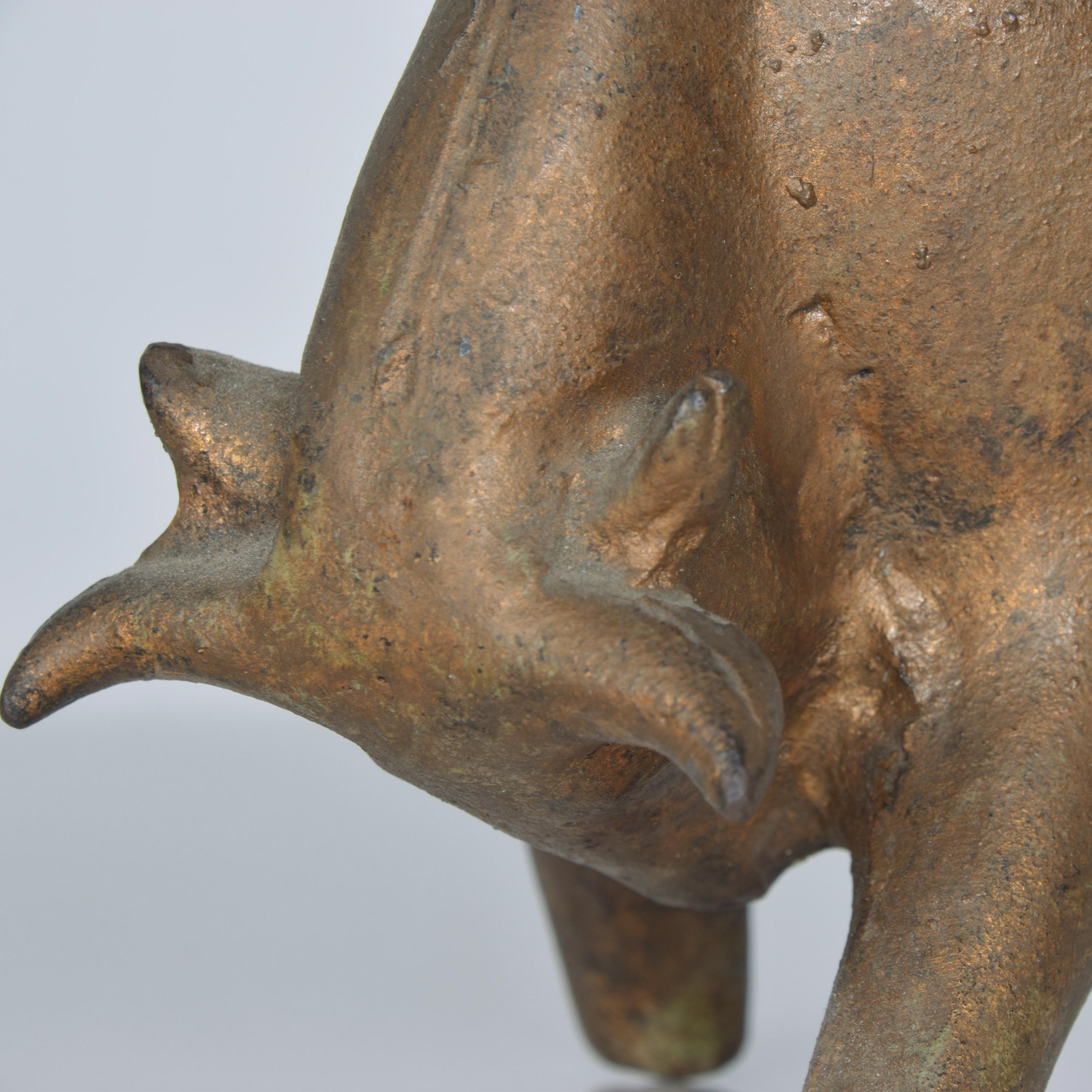 Brutalist Sculptural Raging Bull Cast Iron Midcentury Modernism, Japan, 1960s 5