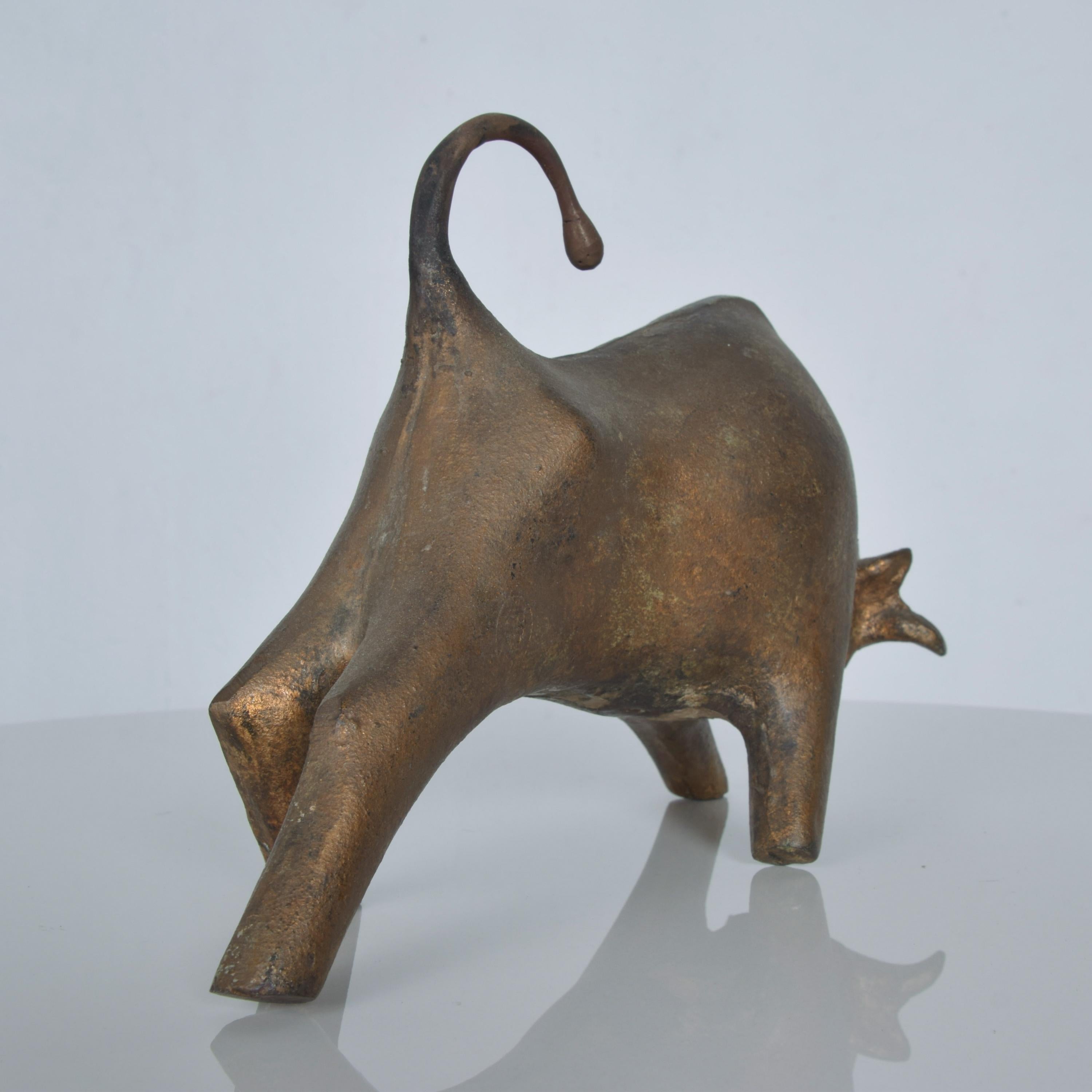 Brutalist Sculptural Raging Bull Cast Iron Midcentury Modernism, Japan, 1960s 1