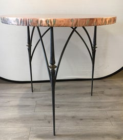 Brutalist Sculptural Hammered Copper Center Foyer Dining Table