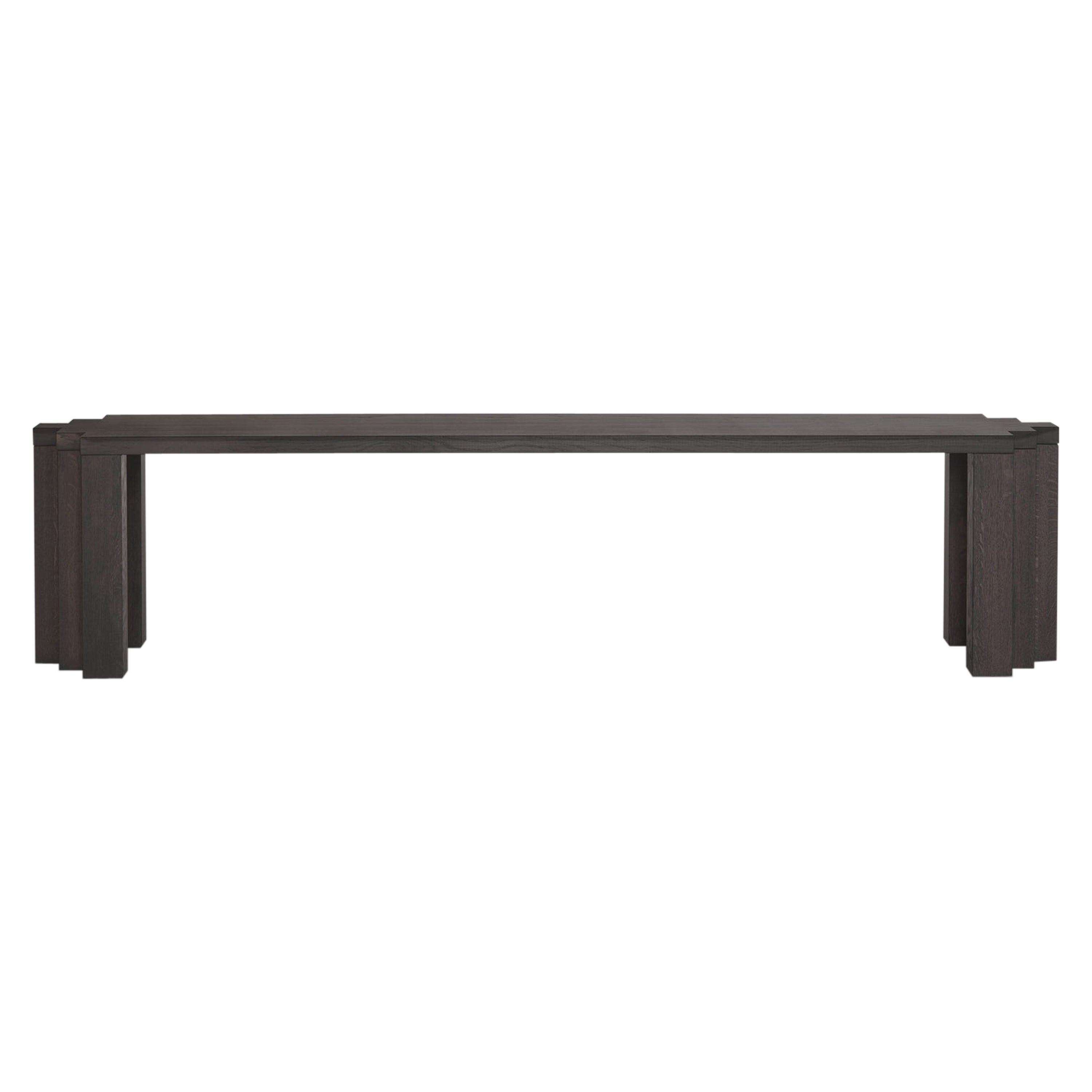 Brutalist 
Sculptural Handcrafted Bench, Solid French Oak, Cadence by Mokko For Sale