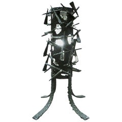 Brutalist Sculptural Lamp Attributed to Marcello Fantoni, 1960