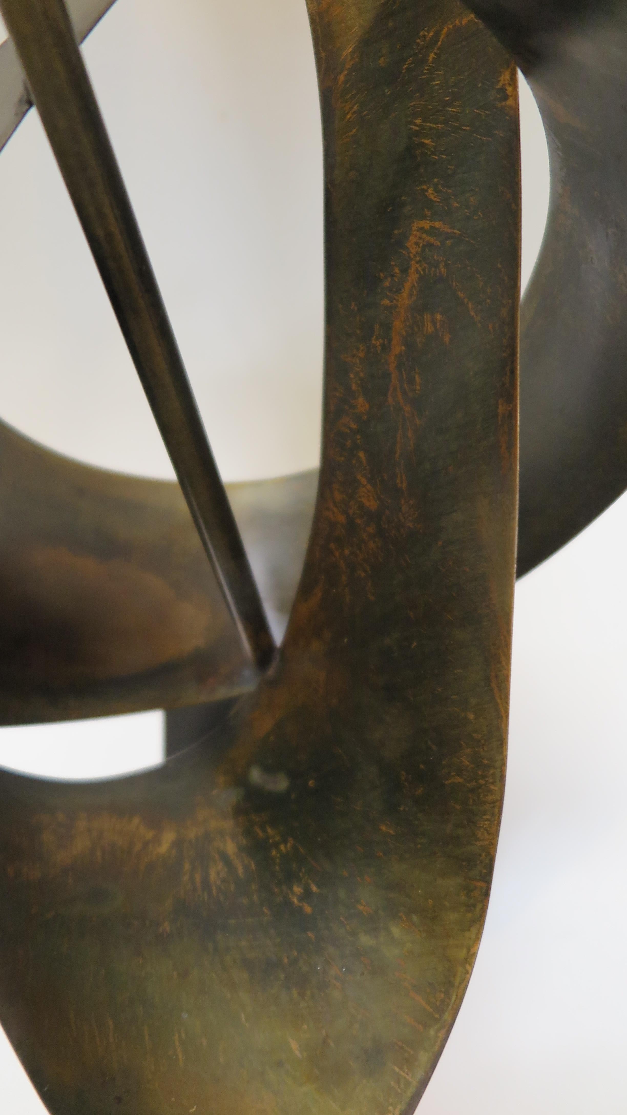 Steel Brutalist Sculptural Lamp Richard Barr for Laurel For Sale