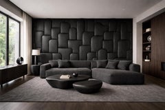 Pannelli scultorei brutalisti di forme organiche in legno per pareti, realizzati su ordinazione