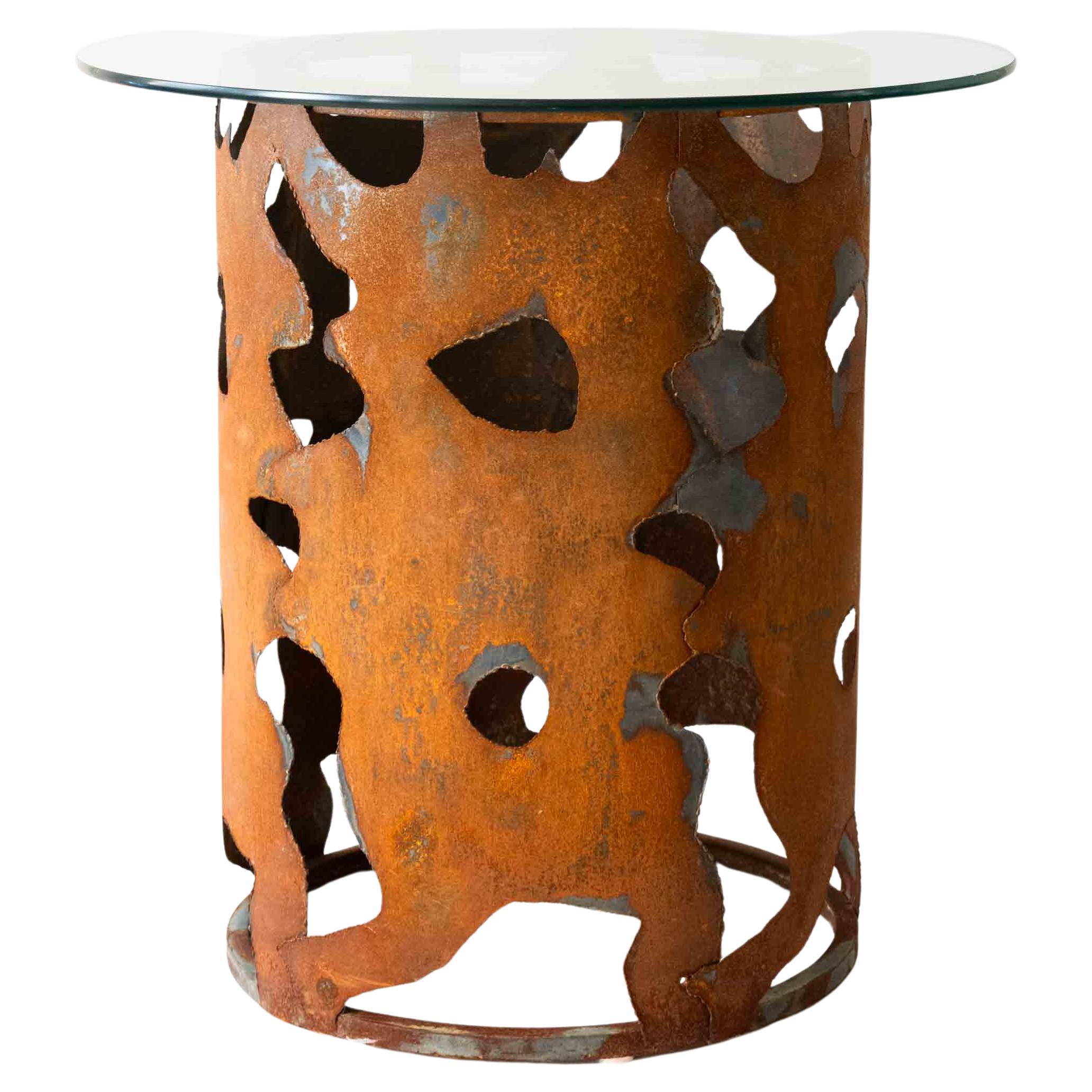 Table d'appoint sculpturale brutaliste