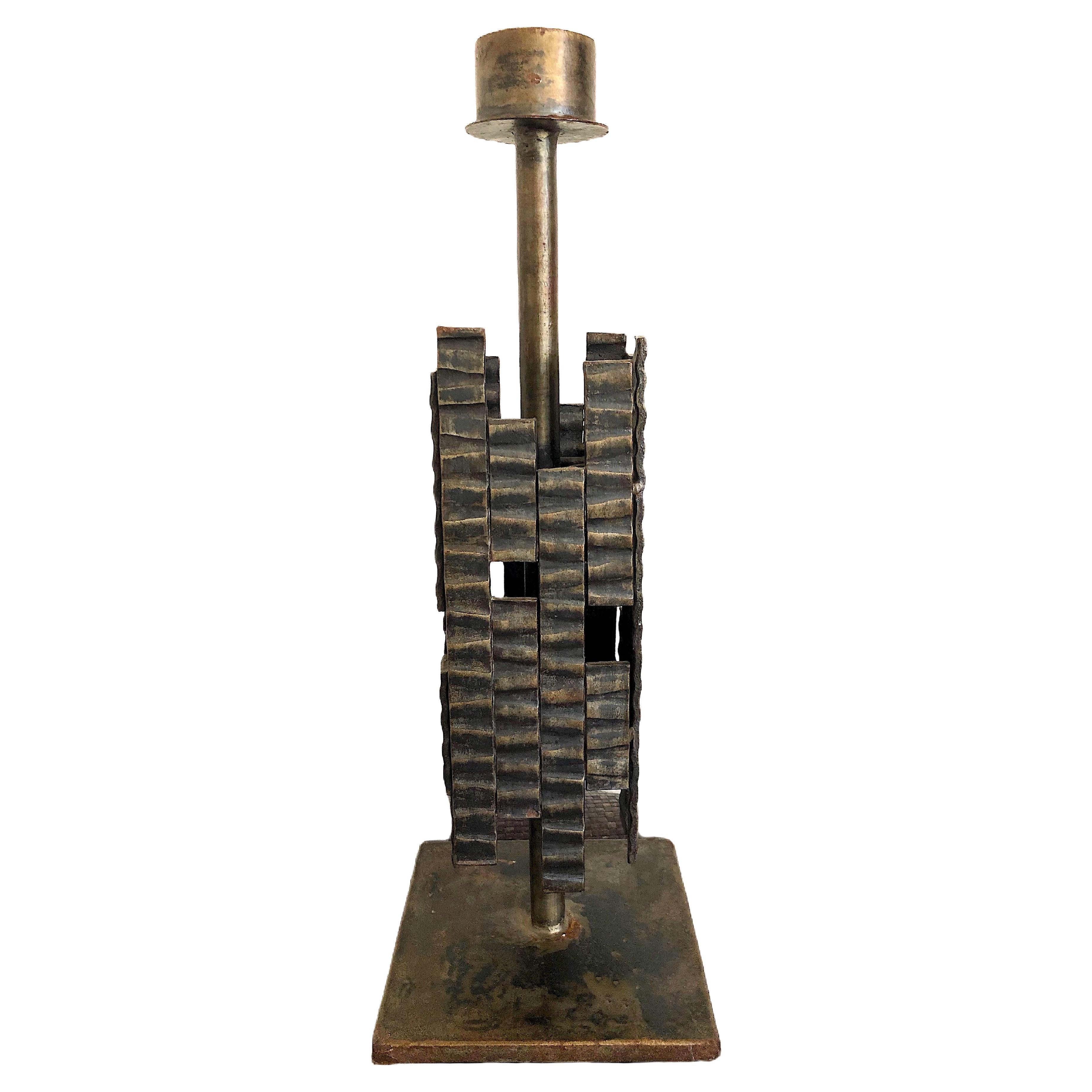 Brutalist Sculptural Table Lamp, Attributed to Paul Evans For Sale