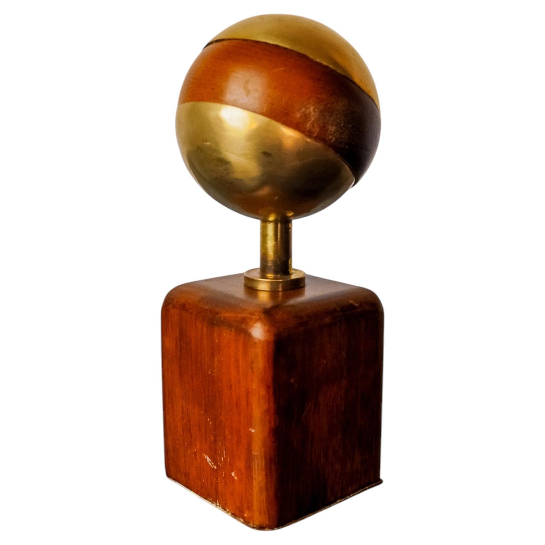 Brutalistische Skulptur von Ardisur, Briefbeschwerer, Holz und Bronze, Spanien 1970 im Angebot