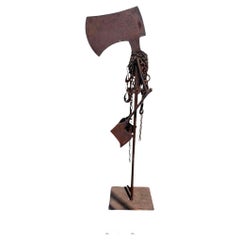 Brutalist Sculpture by Ronald Gonzalez, American, circa 1996 Axe Man