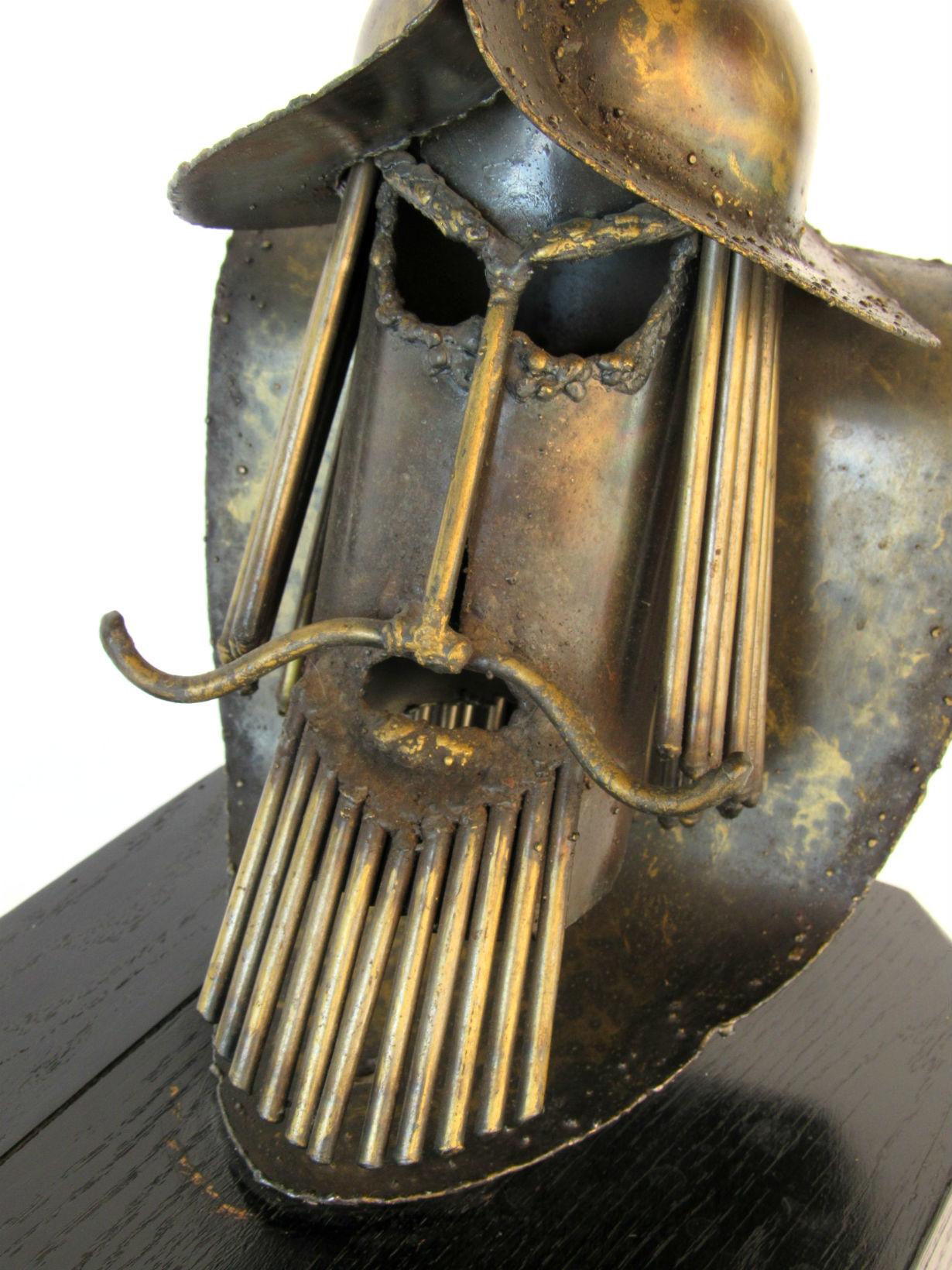 Mid-Century Modern Brutalist Metal Midcentury Modern Conquistador Sculpture  For Sale