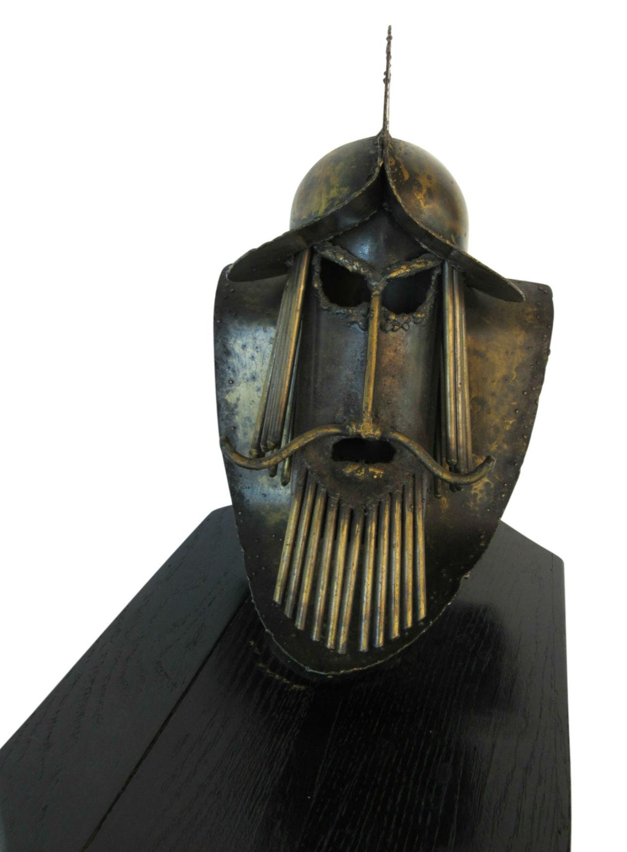 20th Century Brutalist Metal Midcentury Modern Conquistador Sculpture  For Sale