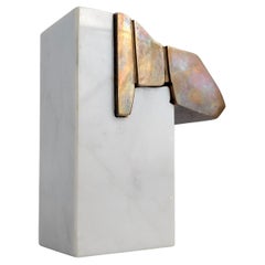 Brutalist Sculpture in Marble and Bronze by Jesus Molina, 1970s