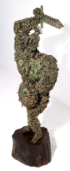 Brutalist Sculpture of a Knight with Sword