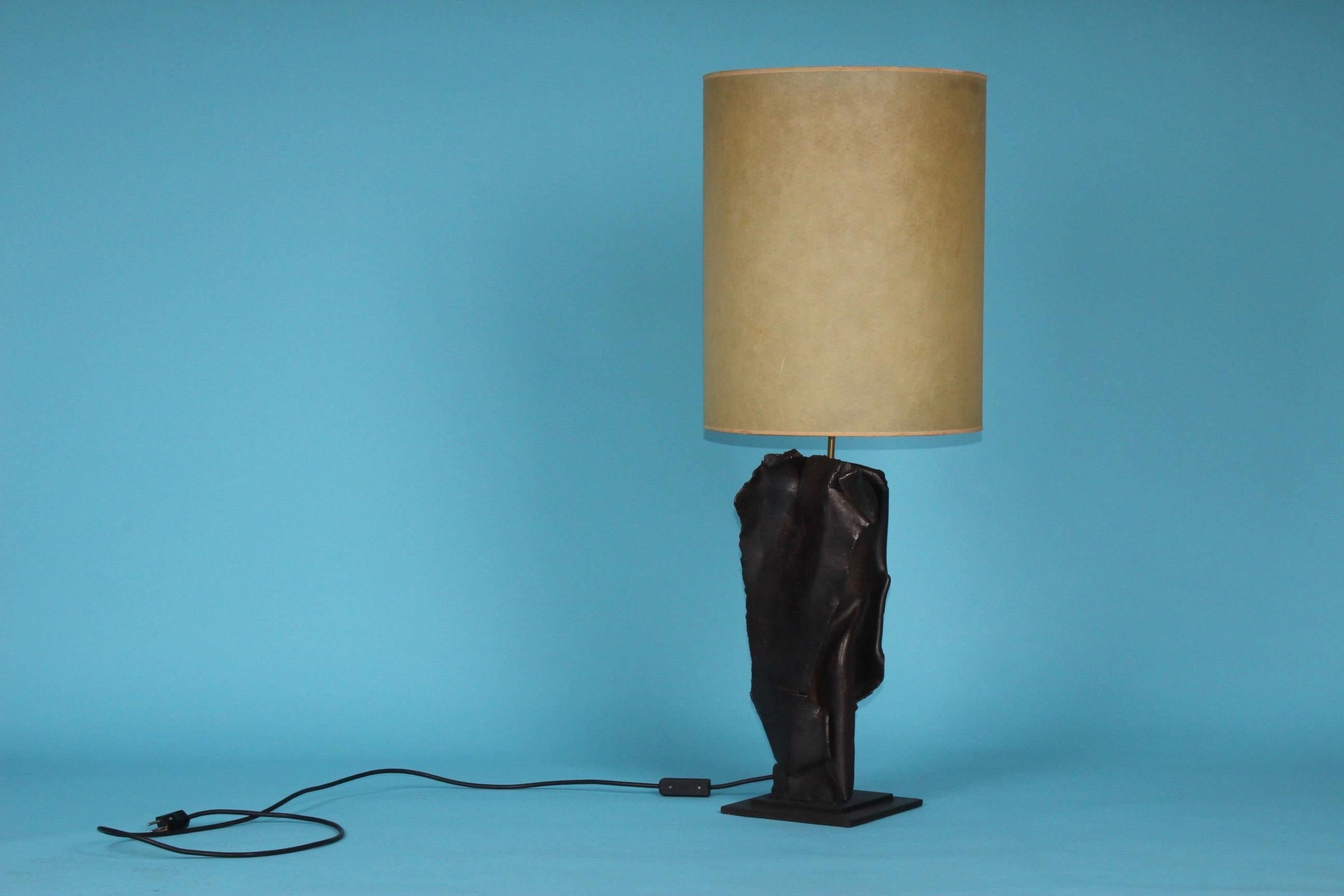 Late 20th Century Brutalist Sculpture Table Lamp For Sale