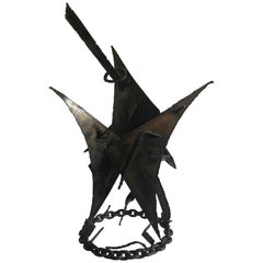 Brutalist Sculpture with Piercing Spear by Silas Seandel