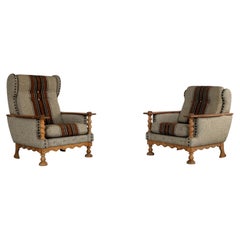 brutalist set of 2 easy chairs