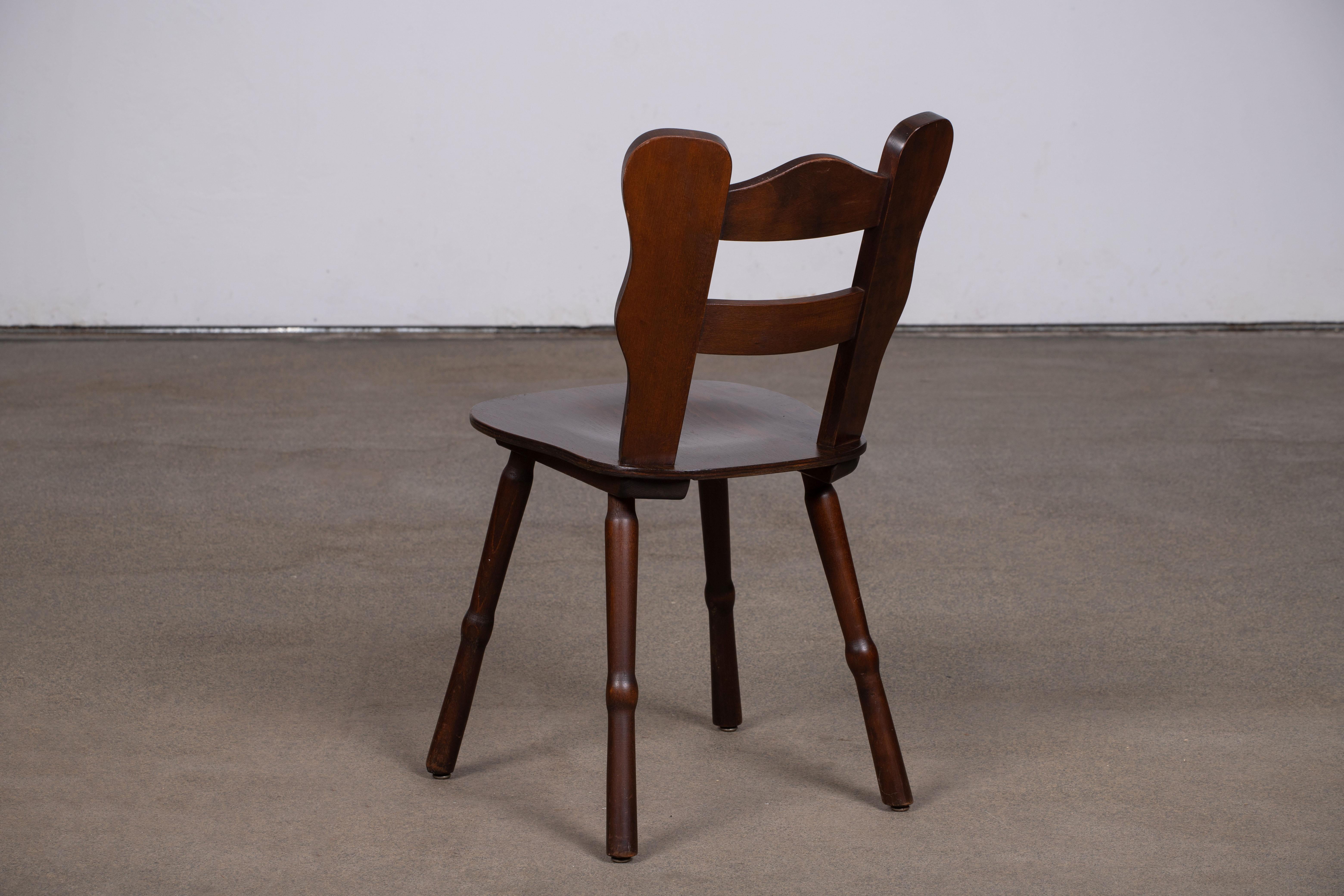 Brutalist Set of 6 Chairs, France, 1940 In Good Condition For Sale In Wiesbaden, DE