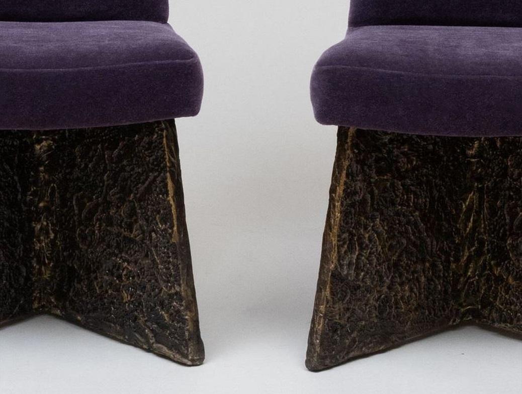 Mid-20th Century Brutalist Set of 6 Mohair Dining Chairs by Adrian Pearsall c. 1960 For Sale