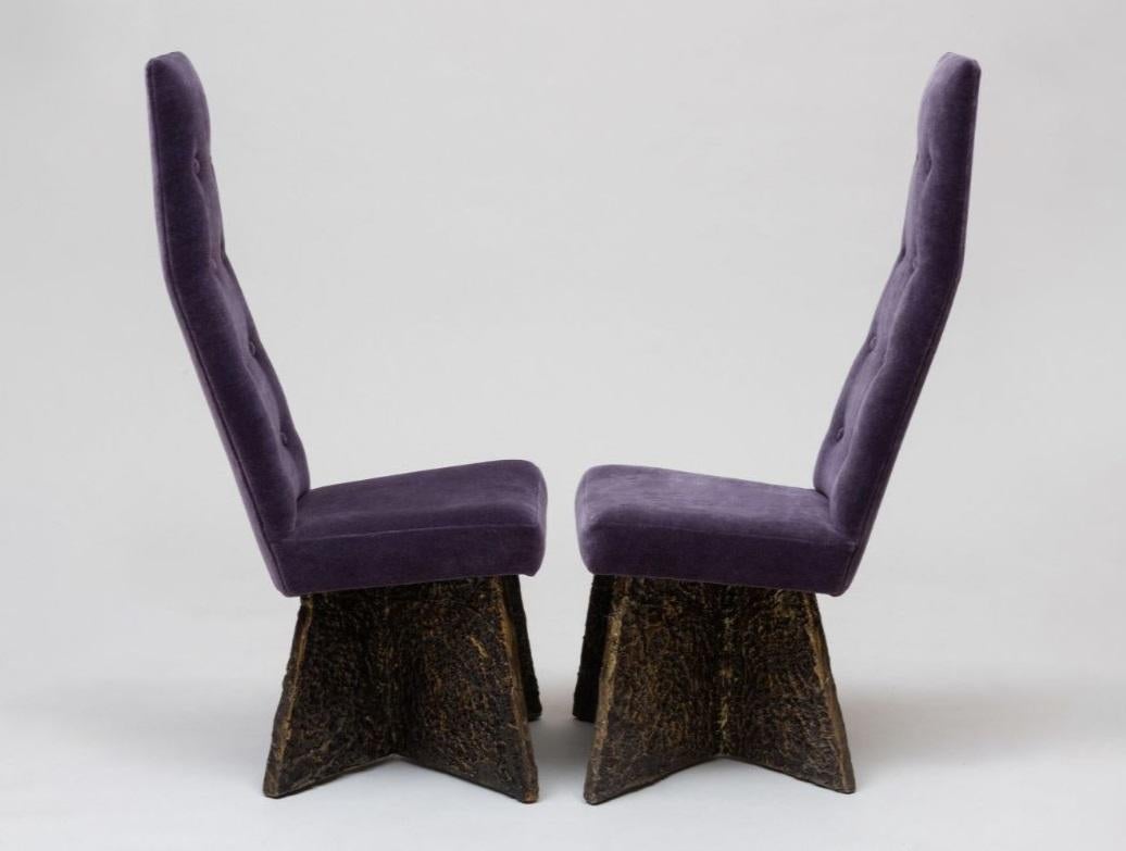 Brutalist Set of 6 Mohair Dining Chairs by Adrian Pearsall c. 1960 For Sale 4