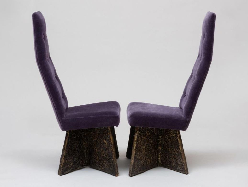 Set di 6 sedie da pranzo brutaliste in mohair di Adrian Pearsall c. 1960 in vendita 2
