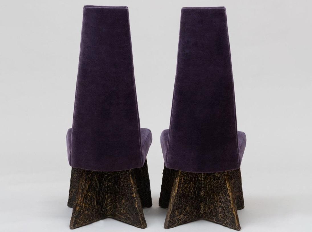 Brutalist Set of 6 Mohair Dining Chairs by Adrian Pearsall c. 1960 For Sale 5
