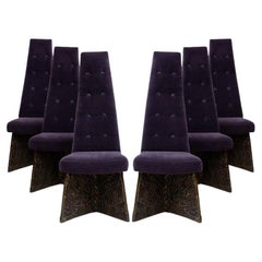 Brutalist Set of 6 Mohair Dining Chairs by Adrian Pearsall c. 1960