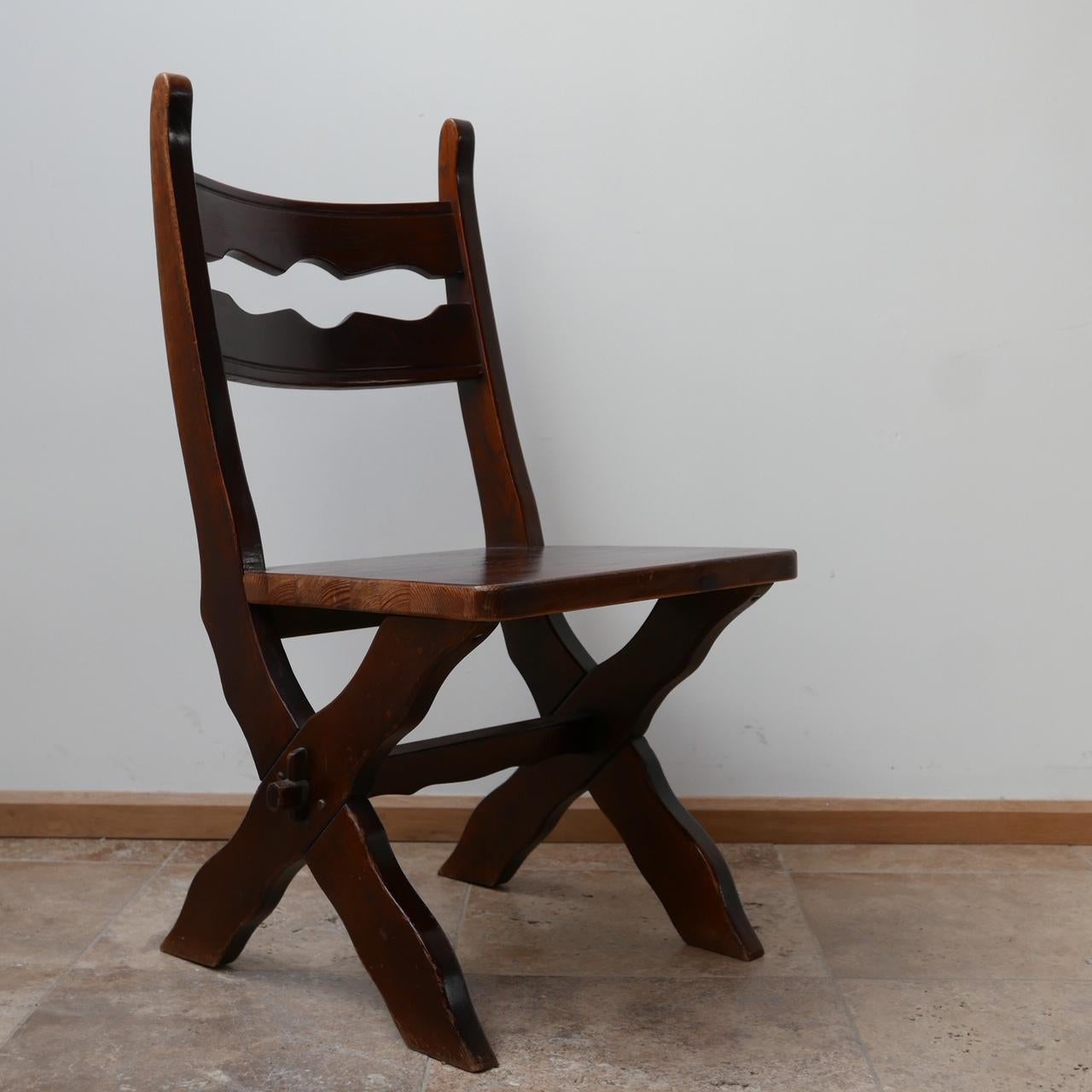 Brutalist Set of Six Belgium Dining Chairs '6' For Sale 6