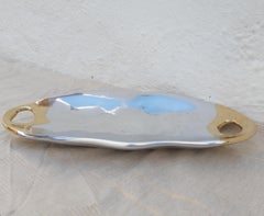 Brutalist Shallow Bowl Cast Alumium and Brass Reference A024 by David Marshall