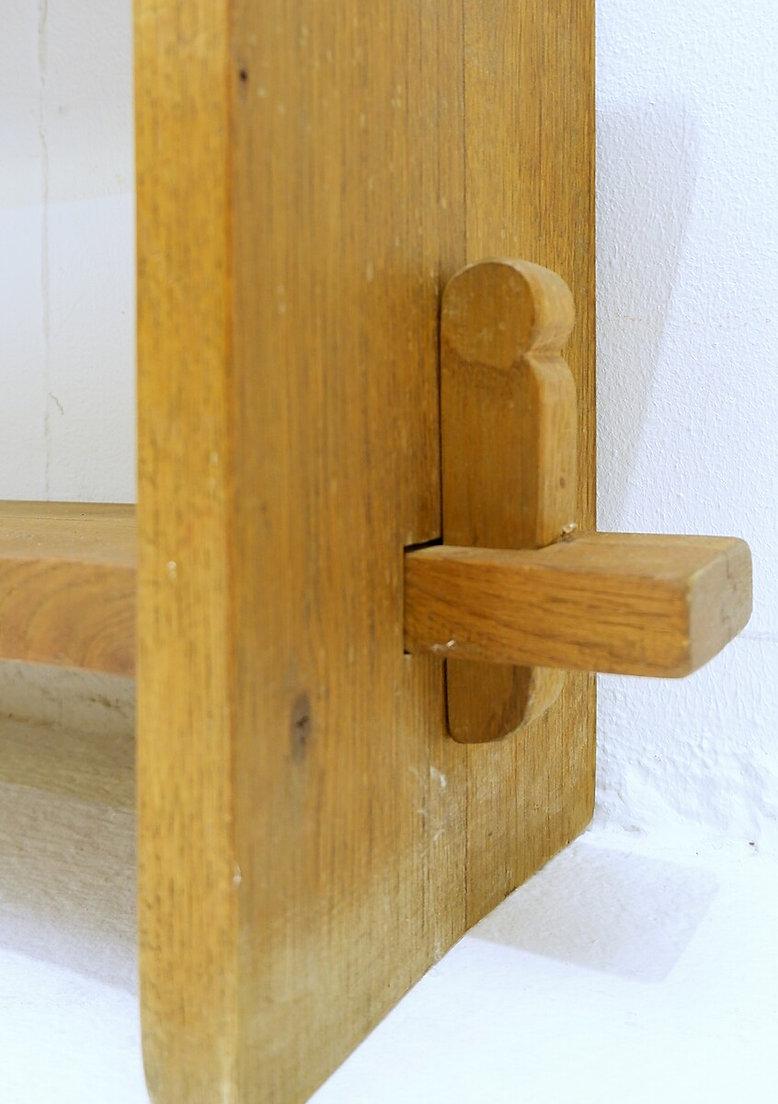 20th Century Brutalist shelf in solid wood - 1950s For Sale