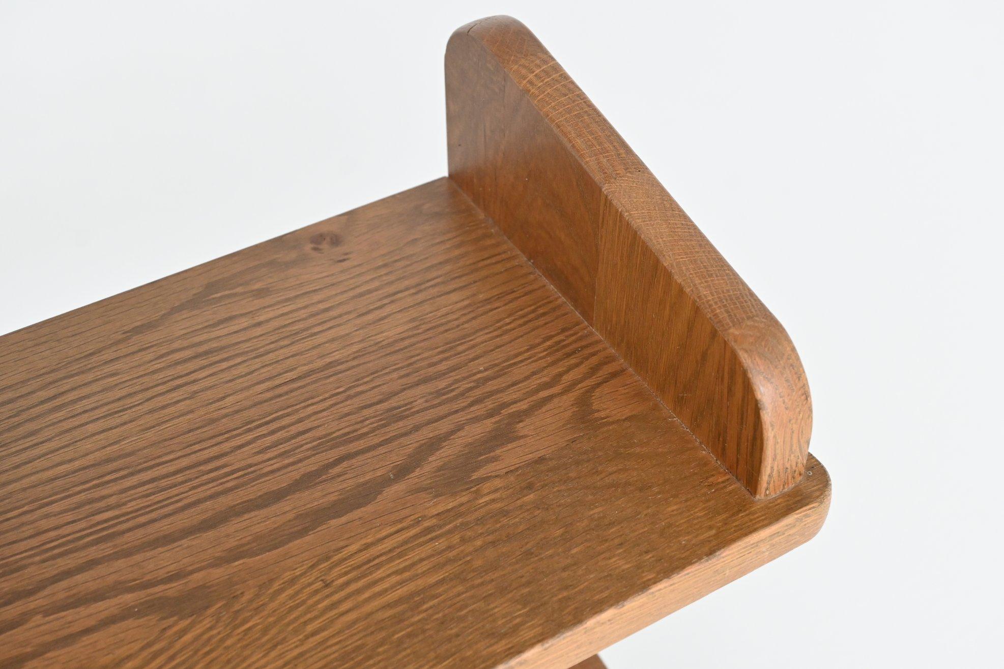 Brutalist shelving unit bookcase in oak Mid Century The Netherlands 1970 6