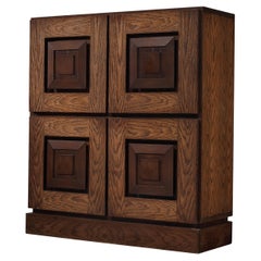 Belgian Brutalist Cabinet in Solid Oak